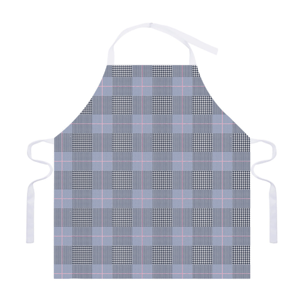 Navy Blue Prince of Wales Check Print Adjustable Apron