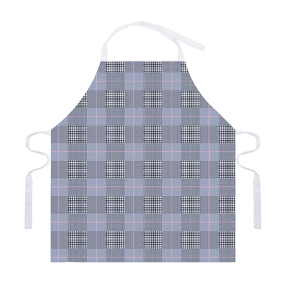 Navy Blue Prince of Wales Check Print Adjustable Apron