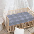 Navy Blue Prince of Wales Check Print Baby Crib Sheet
