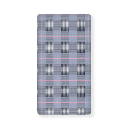 Navy Blue Prince of Wales Check Print Baby Crib Sheet
