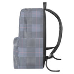 Navy Blue Prince of Wales Check Print Backpack