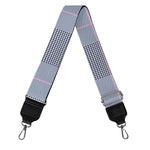 Navy Blue Prince of Wales Check Print Bag Strap