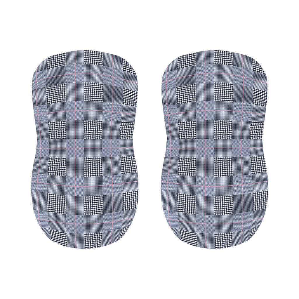 Navy Blue Prince of Wales Check Print Bar Stool Covers