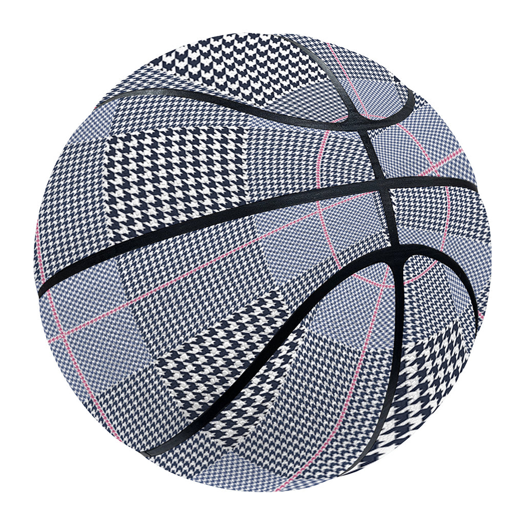 Navy Blue Prince of Wales Check Print Basketball