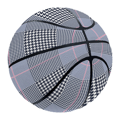Navy Blue Prince of Wales Check Print Basketball