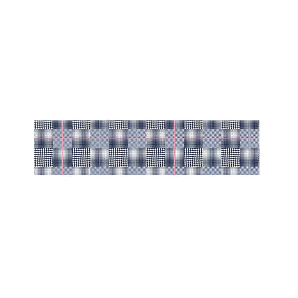 Navy Blue Prince of Wales Check Print Bed Runner