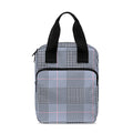 Navy Blue Prince of Wales Check Print Bible Tote Bag
