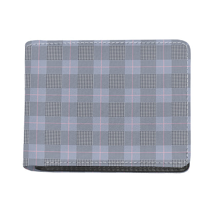 Navy Blue Prince of Wales Check Print Bifold Wallet