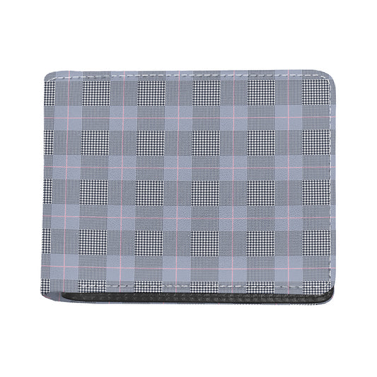 Navy Blue Prince of Wales Check Print Bifold Wallet