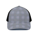 Navy Blue Prince of Wales Check Print Black Mesh Trucker Hat
