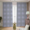 Navy Blue Prince of Wales Check Print Dimout Pencil Pleat Curtains