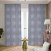 Navy Blue Prince of Wales Check Print Blackout Pencil Pleat Curtains