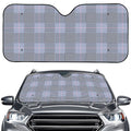 Navy Blue Prince of Wales Check Print Car Windshield Sun Shade