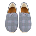Navy Blue Prince of Wales Check Print Casual Shoes