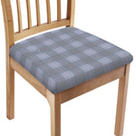 Navy Blue Prince of Wales Check Print Chair Cushion Cover