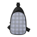 Navy Blue Prince of Wales Check Print Sling Bag