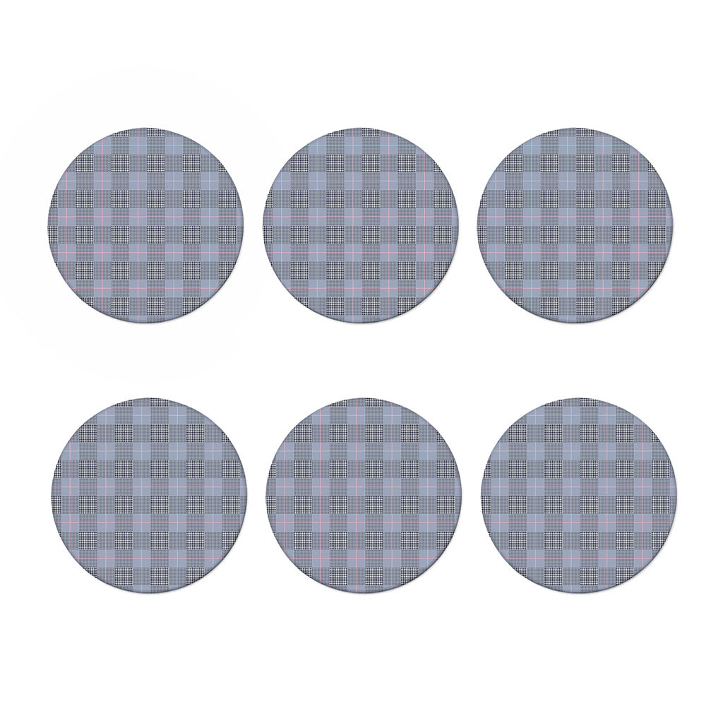 Navy Blue Prince of Wales Check Print Coaster Set