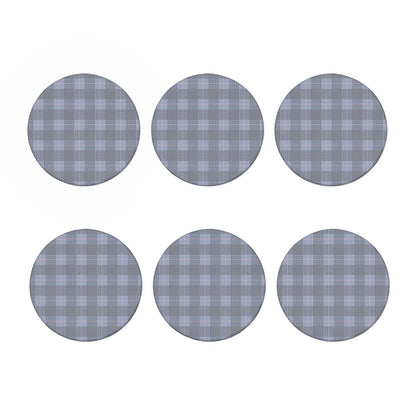 Navy Blue Prince of Wales Check Print Coaster Set