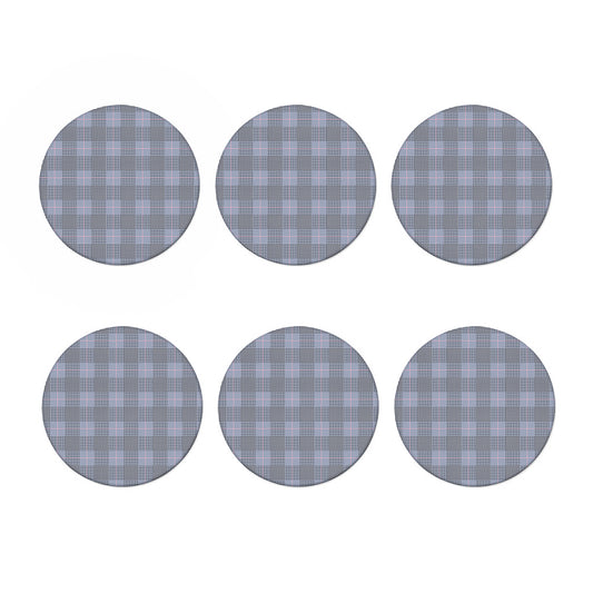 Navy Blue Prince of Wales Check Print Coaster Set