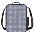 Navy Blue Prince of Wales Check Print Crossbody Lunch Bag