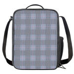 Navy Blue Prince of Wales Check Print Crossbody Lunch Bag