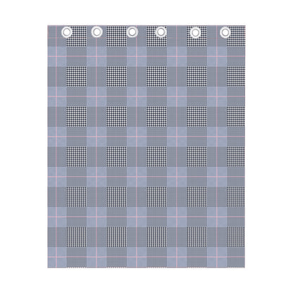 Navy Blue Prince of Wales Check Print Curtain
