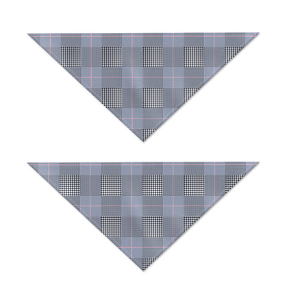 Navy Blue Prince of Wales Check Print Dog Bandana