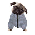 Navy Blue Prince of Wales Check Print Dog Zip Up Jacket