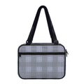 Navy Blue Prince of Wales Check Print Double Strap Bible Bag