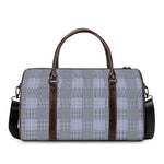 Navy Blue Prince of Wales Check Print Duffle Bag
