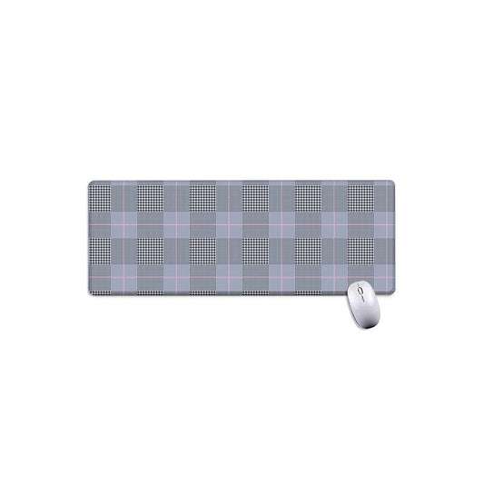 Navy Blue Prince of Wales Check Print Extended Mouse Pad