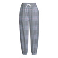 Navy Blue Prince of Wales Check Print Fleece Lined Knit Pants