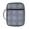 Navy Blue Prince of Wales Check Print Front Pocket Bible Bag