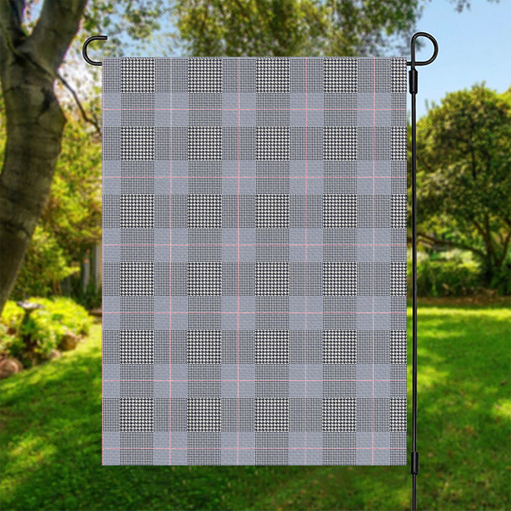 Navy Blue Prince of Wales Check Print Garden Flag