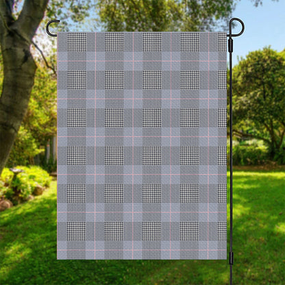 Navy Blue Prince of Wales Check Print Garden Flag