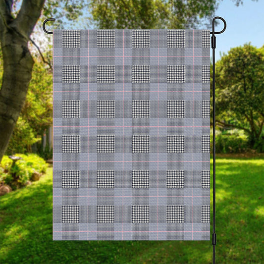 Navy Blue Prince of Wales Check Print Garden Flag