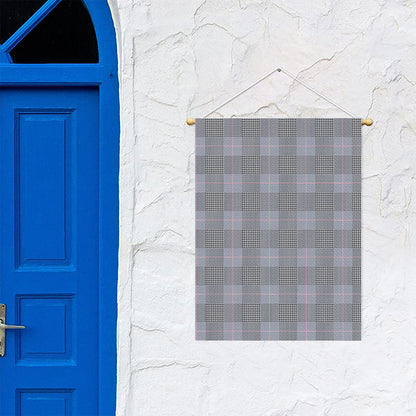 Navy Blue Prince of Wales Check Print Garden Flag