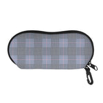 Navy Blue Prince of Wales Check Print Glasses Case