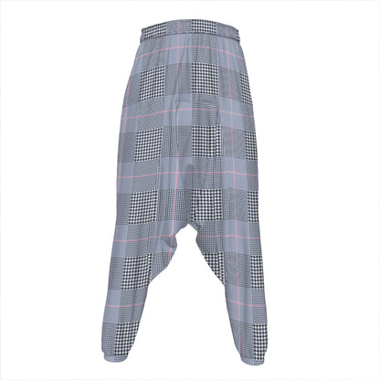Navy Blue Prince of Wales Check Print Hammer Pants