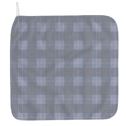 Navy Blue Prince of Wales Check Print Hand Towel
