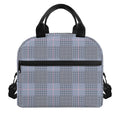 Navy Blue Prince of Wales Check Print Insulated Lunch Bag