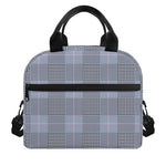 Navy Blue Prince of Wales Check Print Insulated Lunch Bag