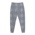 Navy Blue Prince of Wales Check Print Jogger Pants