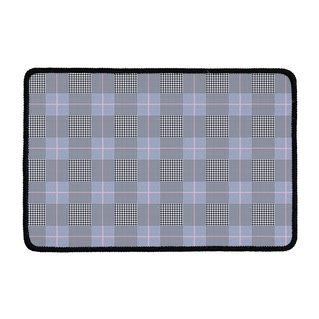 Navy Blue Prince of Wales Check Print Kitchen Mat