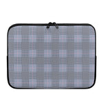 Navy Blue Prince of Wales Check Print Laptop Sleeve