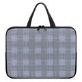 Navy Blue Prince of Wales Check Print Laptop Sleeve With Handle