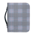 Navy Blue Prince of Wales Check Print Leather Bible Cover