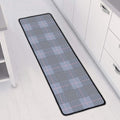 Navy Blue Prince of Wales Check Print Long Kitchen Mat