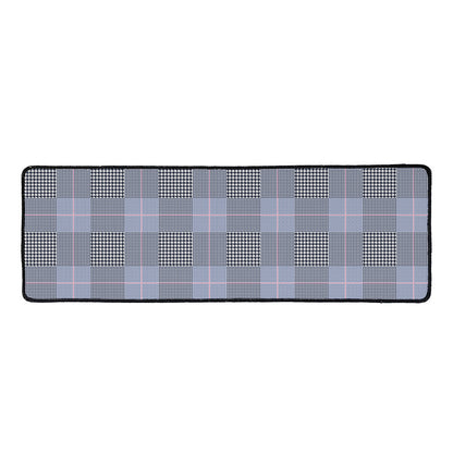 Navy Blue Prince of Wales Check Print Long Kitchen Mat