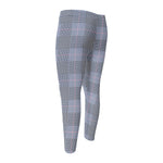 Navy Blue Prince of Wales Check Print Men's Compression Pants